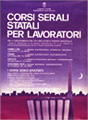 Manifesto < CORSI SERALI PER LAVORATORI  > Comune di Roma (1984)